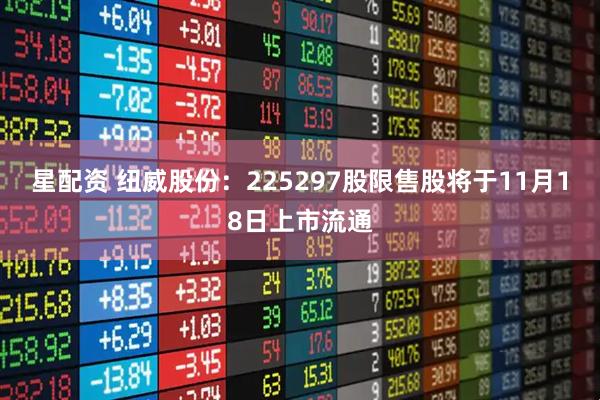 星配资 纽威股份：225297股限售股将于11月18日上市流通